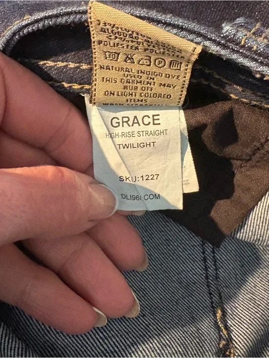 DL1961 Grace High Rise Straight Jeans in “Twilight” Dark Wash 32 - Picture 11 of 12